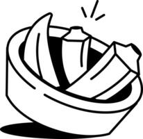 A drawing style icon showing okra basket vector
