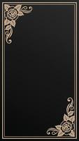 Elegant black and beige rose corner frame vector