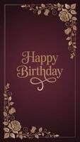 Elegant gold roses happy birthday card template vector