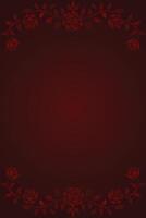 Dark red background with elegant rose border vector