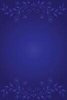 Elegant blue floral frame background design for invitation vector