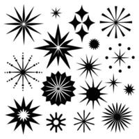 a set of black and white starburst vector