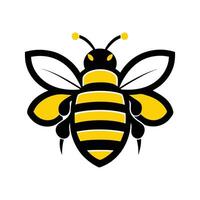 a bee logo with yellow and black stripes vector