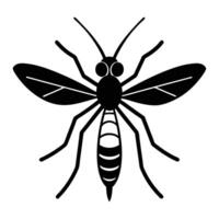a black and white illustration of a mosquito. vector