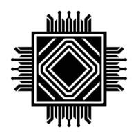 a black and white image of a computer chip vector
