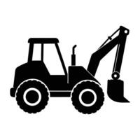 a black and white silhouette of a construction vehicle. vector
