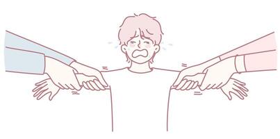 Illustration of a distressed young person vector
