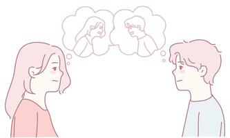 Two people thinking about conflict vector