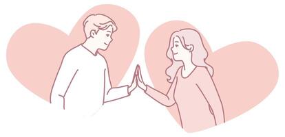 Exploring the Romantic Connection that Exists between a Loving Couple with a Heart Background Design vector