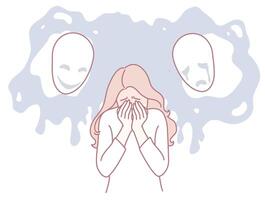 Exploring Emotional Struggles The Interplay of Joy and Sorrow in Human Experience vector