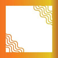 Orange yellow gradient wavy border banner design vector