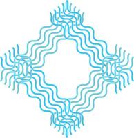 Blue symmetrical wavy line pattern design vector
