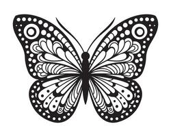 Ornate Butterfly Design for Coloring Books or Decor vector