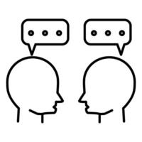 Customer management in linear style icon, editable vector