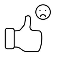 Dislike buttons. Thumbs down icons. no fingers, vector