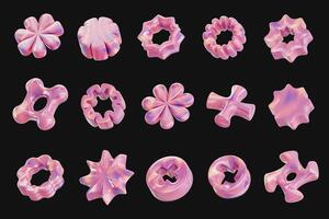Pastel collection element objects for design pack isolated background 3d rendering photo