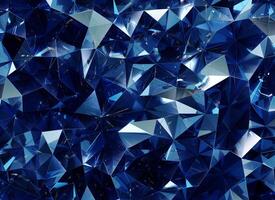 Abstract Blue Diamond Texture Crystal Close-Up Background 3D rendering photo