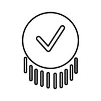 A simple black check mark inside of a circle indicating confirmation vector