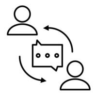 icon of two people engaging in conversation, featuring speech bubbles vector