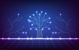 Digital Technology circuit board background. Featuring futuristic concept. Design for data future tree system network connections motherboard. vector