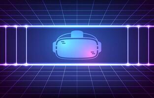 Technology Metaverse VR cyberpunk background with robotics, machine learning, data for UI design, game interfaces. vector