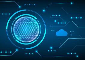 Digital technology background. Network cloud concept. Design for futuristic cyber online data system wireless wifi map world. vector