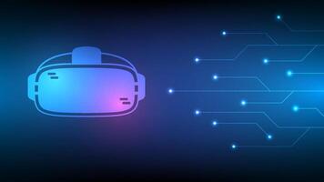 Technology Metaverse VR cyberpunk background with robotics, machine learning, data for UI design. vector