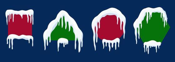 Winter Wonderland. Customizable Snowy Banner Shapes Set vector