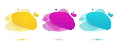 Colorful gradient blobs in three colors vector