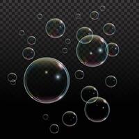 Colorful bubbles on dark background vector