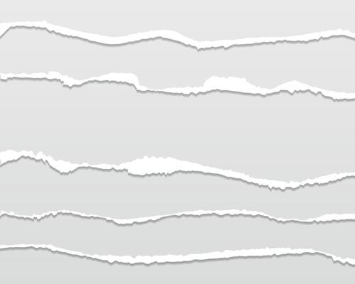 Torn paper texture with rough ripped borders on clear background. Perfect overlay element for print design and digital mockups.