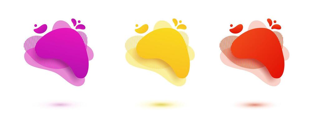 Bright amoeba liquid artwork with red, yellow, and blue fluid curves. Use as backdrop for presentations, posters, or web graphics.