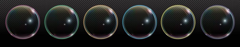 Colorful bubbles on dark background vector
