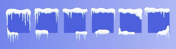 Versatile Snow-Capped Banners. Customizable square Winter Ad Designs vector