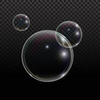 transparent bubbles on dark background vector