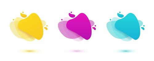 Fluid amoeba shapes in playful yellow, red, and blue. Eye-catching abstract background template for presentations or digital ads. vector