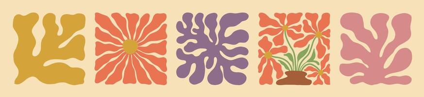 Funky wavy flower design from the 70s vector