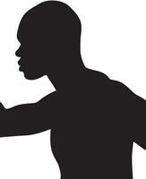 Silhouette of Athletic Man in Profile vector