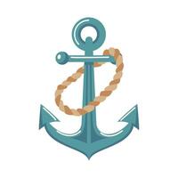 Sea anchor wrapped with a rope. Symbol of hope, safety and successful return home. vector