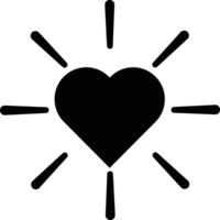 Shining heart rays icon. Hearts with shine icon. Love burst isolated on white background. Heart sunshine sign concept vector
