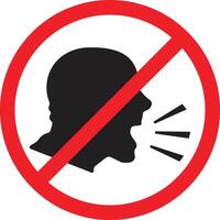 Don't Shout sign. Keep Quiet and Shouting Is Not Allowed Sign. no talking sign with a man's head, illustration vector
