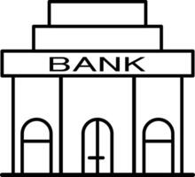 Bank building linear icon. Thin line customizable. bank building outline illustration. Editable stroke vector
