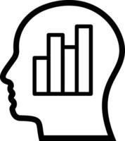 human, brain, business, report icon. outline of Mind process. head with a bar graph icon vector