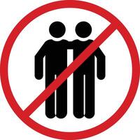No friends icon. Simple glyph, flat of friendship ban, prohibition, embargo, interdict, red circle. icon for ui and ux, website or mobile application vector