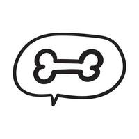 Dog bone isolated icon. Outline design. Illustration on white background. vector