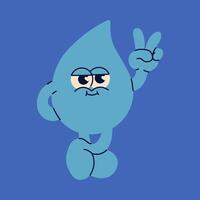 Adorable Water Drop Mascot with Big Eyes vector