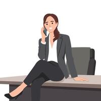 Businesswoman on the phone vector