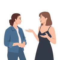 Two Friends Engaged in a Conversation. vector