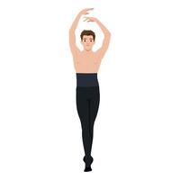Male ballet dancer strikes a graceful pose with arms raised and posture aligned. vector