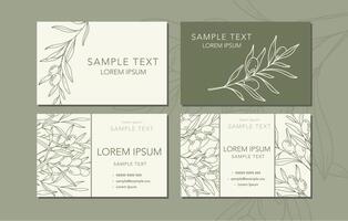 Business Card Template. Invitation and Announcement Design. Elegant Botanical Card Design. Floral Line Art Drawing. Delicate business card layout. Template for Business. Floral Background vector